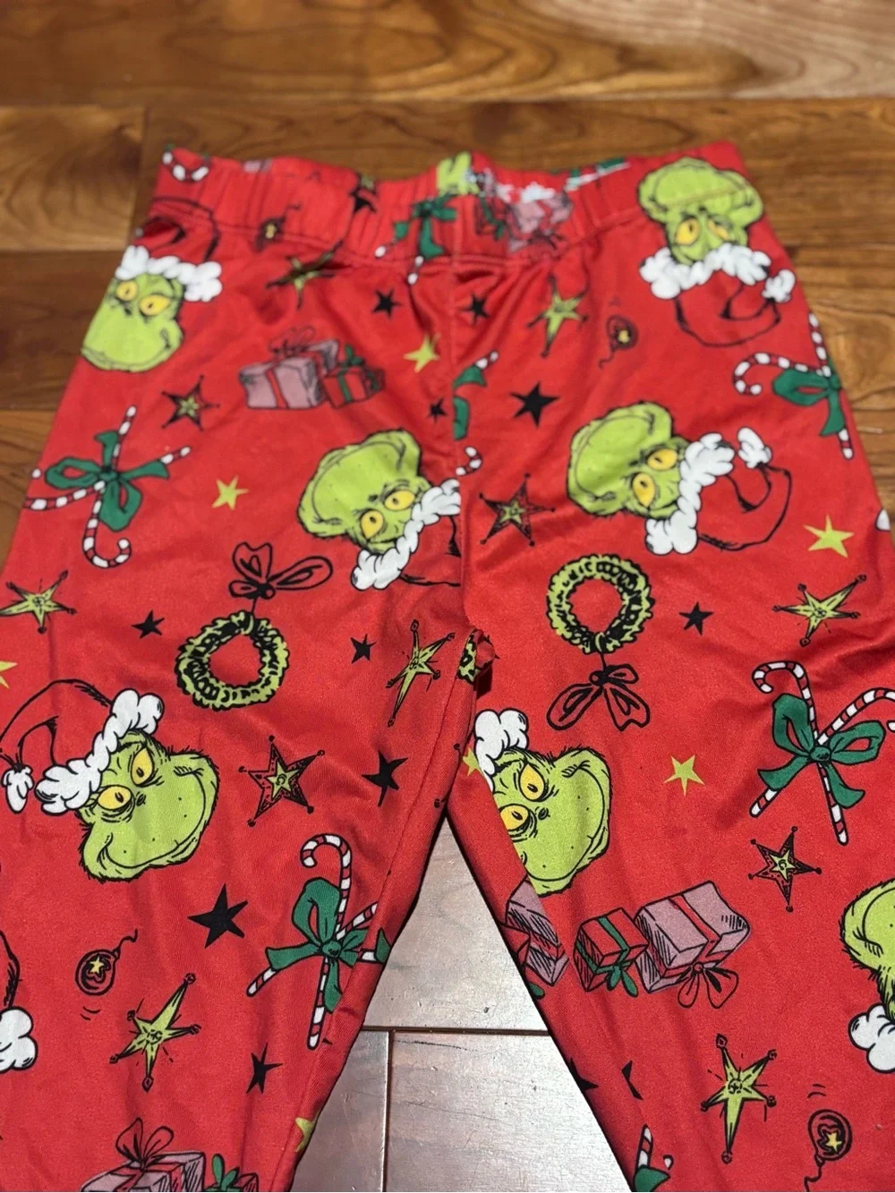 Kids Red Grinch Holiday Leggings